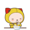 吃货 可爱 面条 热气