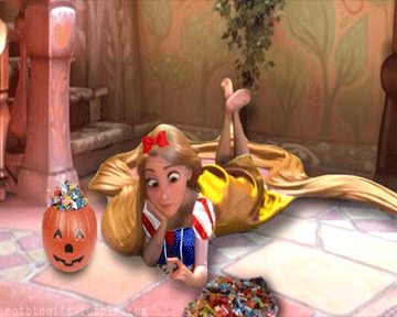 万圣节 迪士尼 迪士尼的GIF 纠结 万圣节的GIF 长发公主