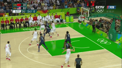 奥运会 里约奥运会 男篮 中国队 美国队 易建联 跳投 赛场瞬间