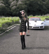 美女 撩头发 性感 有气势