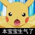 皮卡丘 张嘴 卡通 本宝宝生气了