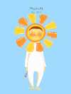 太阳 笑脸 摇晃 孩子