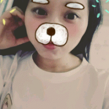 美女 表情 小狗 可爱 呆萌