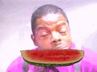 吃西瓜 食物 水果 惊讶