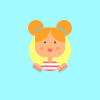 扁平化 女生 吹泡泡