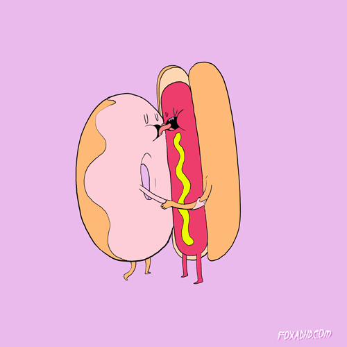 热狗 hot dog food 卡通 可爱
