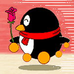 企鹅 玫瑰花 奔跑 可爱