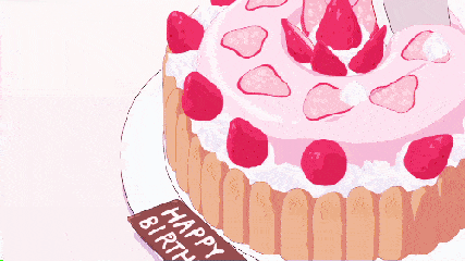 动漫 蛋糕 切开 生日快乐