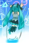 初音未来 妹子 背影 跳起