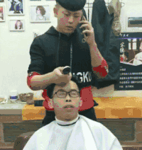打电话  理发  瞌睡  惊吓  惊吓