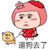 金馆长 萌妹子 红裙子 遛狗去了