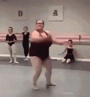 胖女人 芭蕾舞 转圈 搞笑
