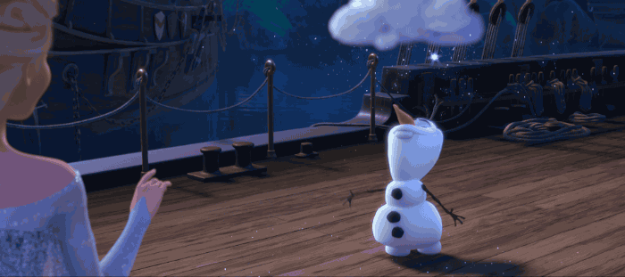 冰雪奇缘 迪士尼 GIF 开心 雪人 迪士尼动画工作室 奥拉夫