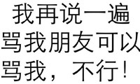 骂我朋友可以骂我不行 斗图 搞笑 白色背景 纯文字