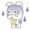 小兔子 流汗 劳累 可爱
