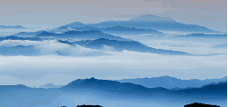 韩国风光 山脉 山顶 水墨画 白云 纪录片 风景