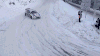 赛车 树挂  马路 雪地