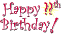 英文 红色 Happy??thBirthday! 晃动