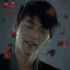 帅哥 转头 花瓣 微笑