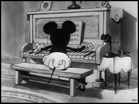 漫画与漫画；漫画 迪士尼 可爱的 钢琴 米老鼠