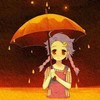 少女 打伞 夜晚 马尾辫 失落