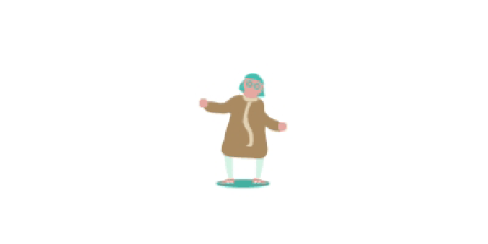 插画 老奶奶 跳舞 锻炼身体 可爱