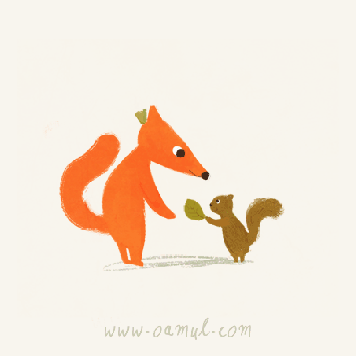 狐狸 松鼠 可爱 摇尾巴