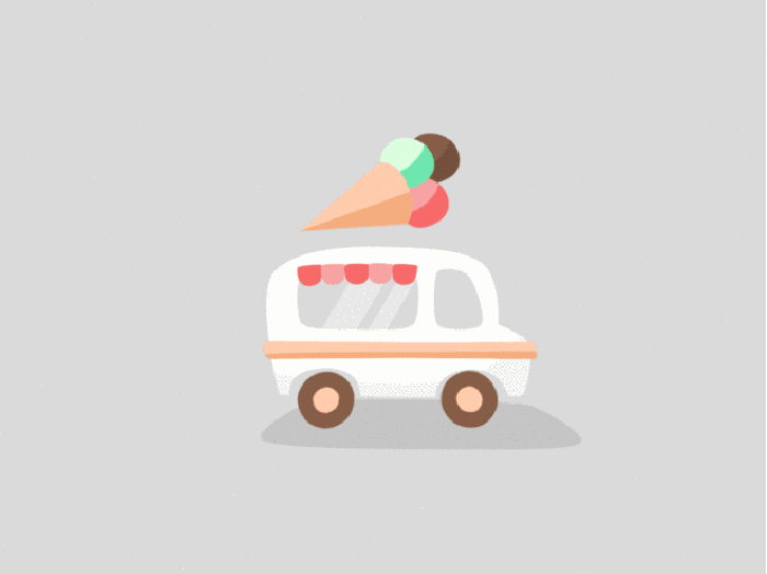 冰淇淋 汽车 跳动 动画
