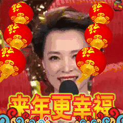 董卿 春节 大吉 soogif 福