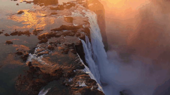 非洲 维多利亚瀑布 夕阳 津巴布韦 花花世界