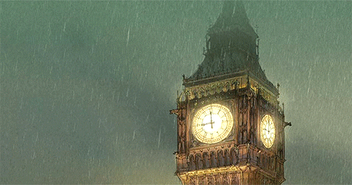 下雨 伦敦 钟表 凄凉