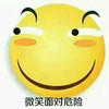 笑脸 黄色 红脸蛋 斜眼睛 微笑面对危险
