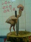 小样儿信不信我剁了你 公鸡 菜刀 吓人