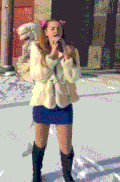美女 性感 雪地 话筒 唱歌