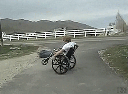 轮椅 转圈 艺术 滑轮