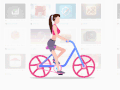 美女 自行车 骑行