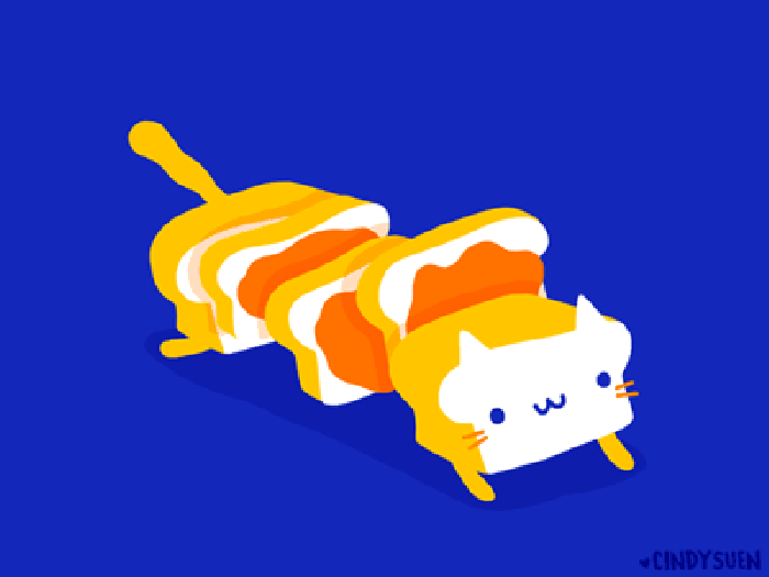 猫咪 尾巴 面包 奔跑