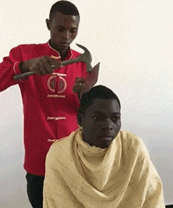 非洲人 两个男人 剪头 真是没谁了