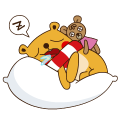 小熊 睡觉 口水 可爱