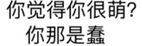 你觉得你很萌 你那是蠢 文字 问号 黑色
