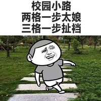 人生的纠结 草坪 绿色 校园小路两格一步太娘三格一步扯裆