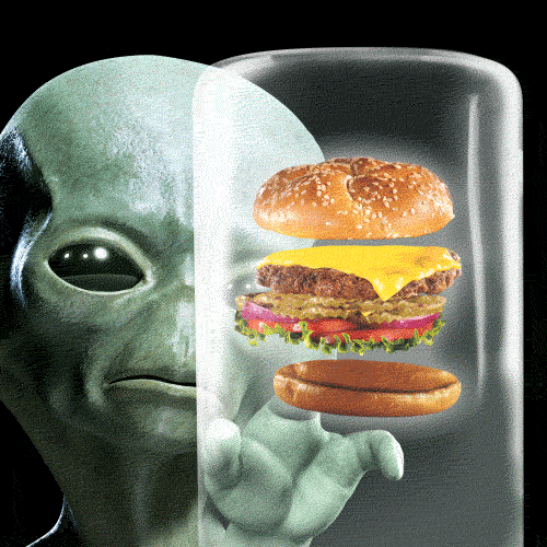芝士汉堡 外星人 触摸  美食 食物 cheeseburger food