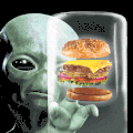 芝士汉堡 外星人 触摸  美食 食物 cheeseburger food