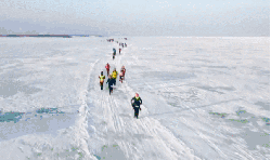 冰上马拉松 纪录片 航拍中国 跑步 雪地 黑河市 黑龙江