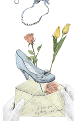 信封 创意 手绘 文艺 花朵 设计 高跟鞋