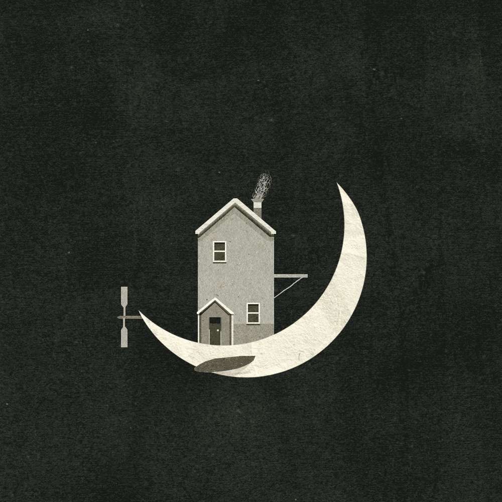 图赏 星 月 夜 房子