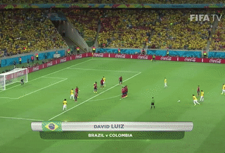 2014世界杯 精彩进球 巴西 大卫·路易斯 射门