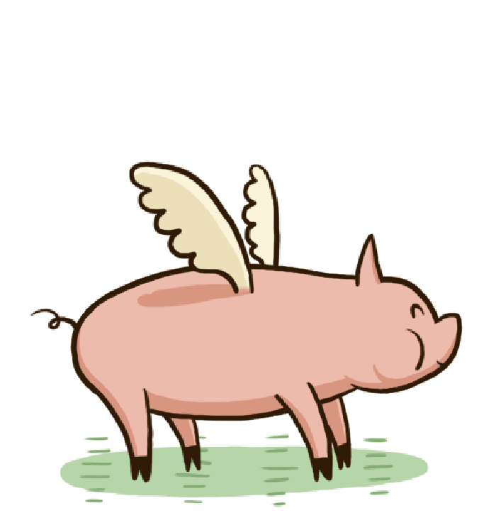 小猪 飞舞 翅膀 开心