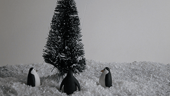 有生气的 圣诞节 企鹅 企鹅 基督降临历 雪景