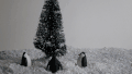 有生气的 圣诞节 企鹅 企鹅 基督降临历 雪景